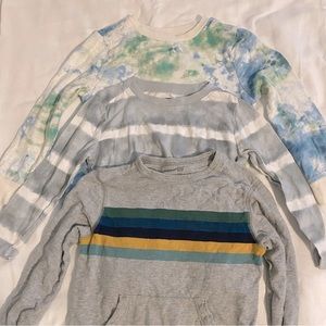 2 Old Navy (size 4t) & 1 Gap (5t) light weight, long sleeve shirts